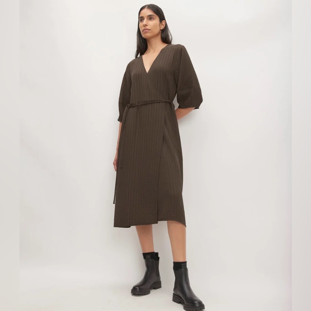 Everlane City Stripe Wrap Dress